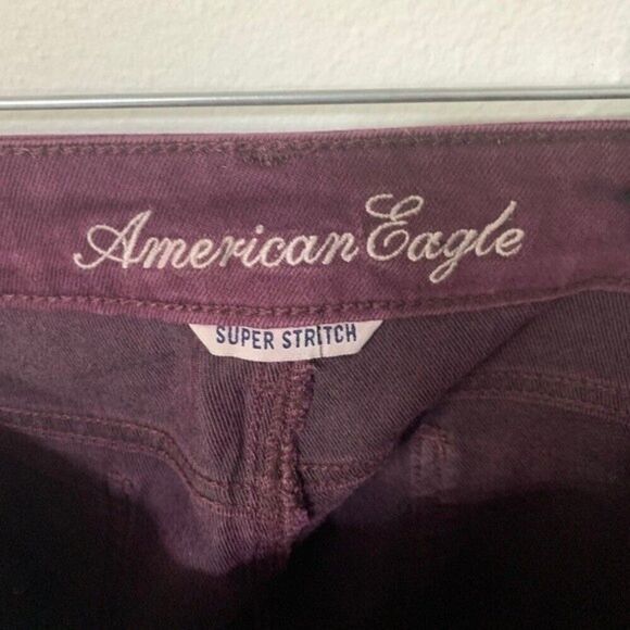 AMERICAN EAGLE jeans womens dark purple super stretch jegging size 4 - Picture 5 of 5